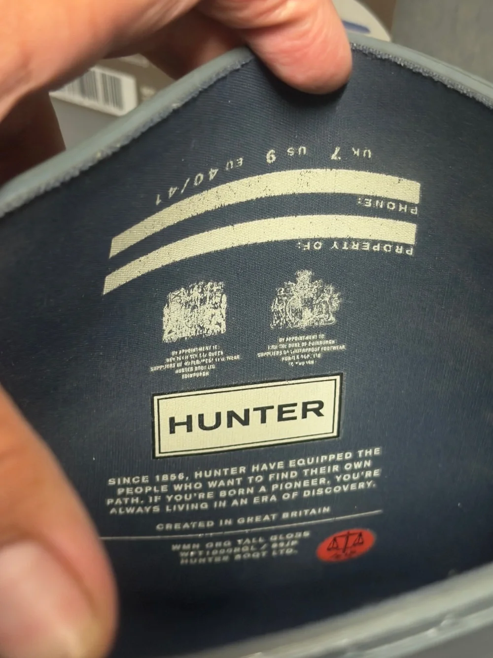 Hunter Navy Blue Rain Boot Liner